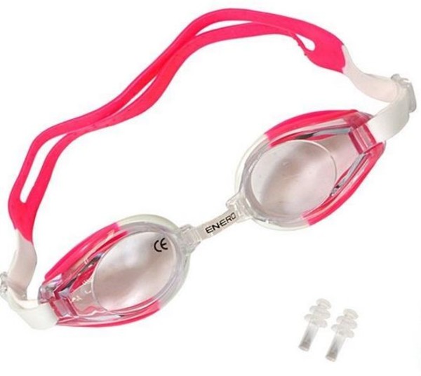 Okularki pływackie z zatyczkami różowe