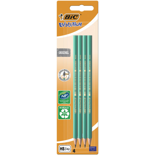 Ołówek bez gumki BIC Evolution Original 650 HB 4 sztuki