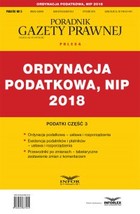 Ordynacja podatkowa, NIP 2018. Podatki część 3 - pdf