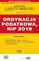 Okładka:Ordynacja podatkowa, NIP 2019 