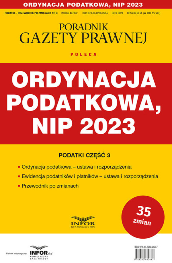 Ordynacja podatkowa NIP 2023 Podatki-Przewodnik po zmianach 3/2023