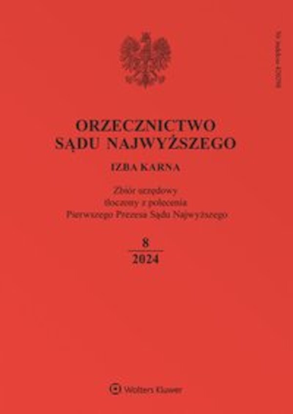 Orzecznictwo Sądu Najwyższego. Izba Karna - Nr 8/2024 - pdf 202408