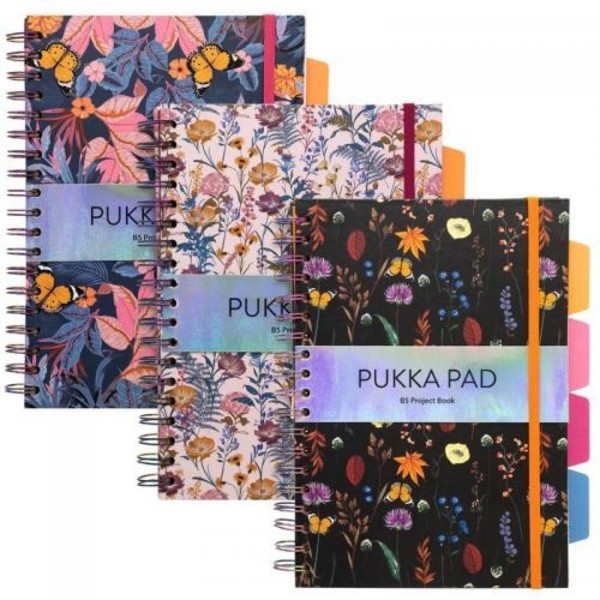 Paczka kołozeszyt pukka pad b5 project book bloom 3 szt mix