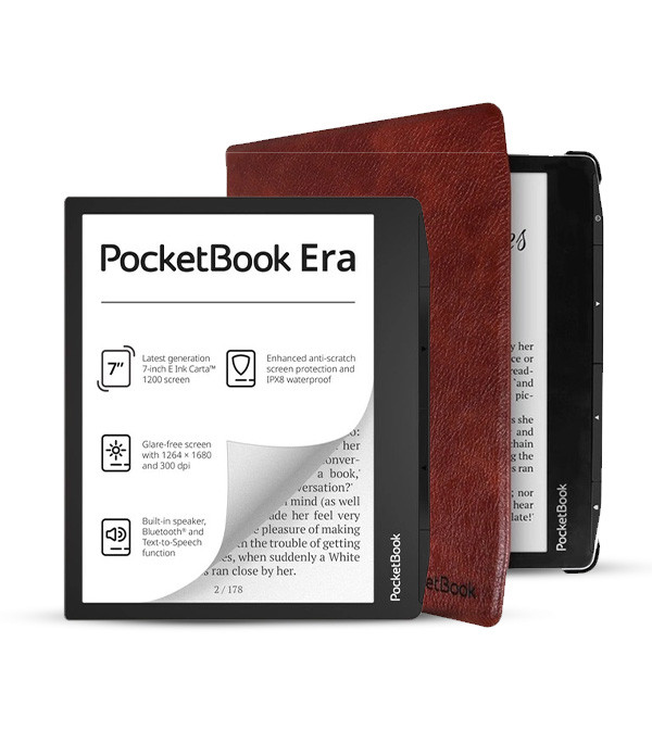 Pakiet: PocketBook Era 700 silver (Srebrny) + brązowe etui