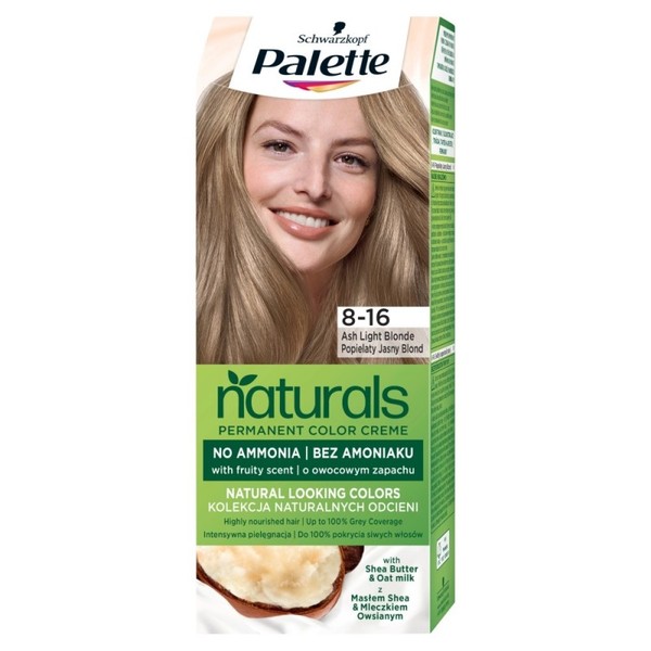 Palette Naturals Permanent Color Creme nr 8-16 Popielaty Jasny Blond Farba do włosów