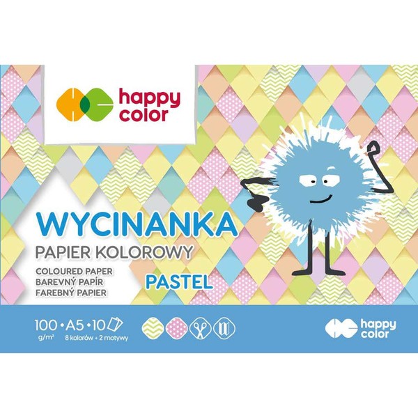 Papier kolorowy a5 pastel happy color pakiet 10sztuk