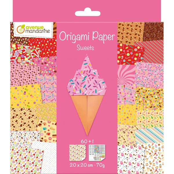 Papier origami 20x20cm słodycze 60 arkuszy