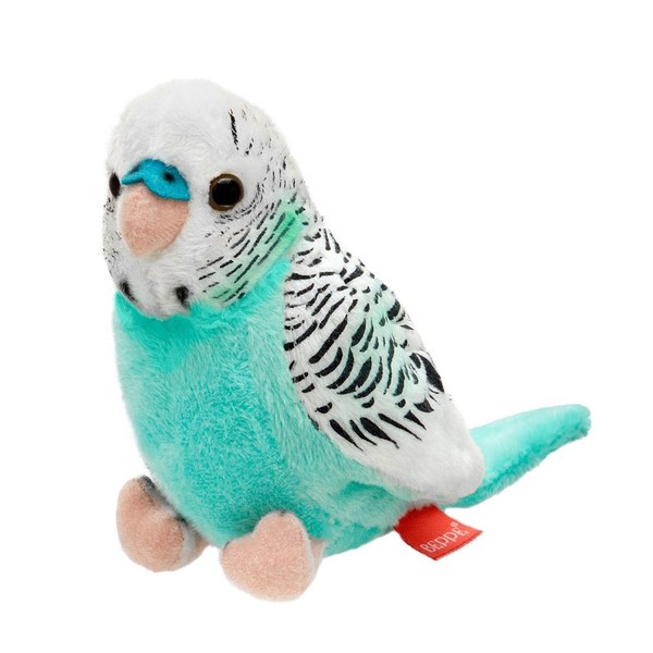 Maskotka Papuga falista lazurowo-biała 13 cm