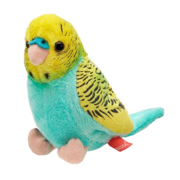 Maskotka Papuga falista lazurowo-żółta 13 cm
