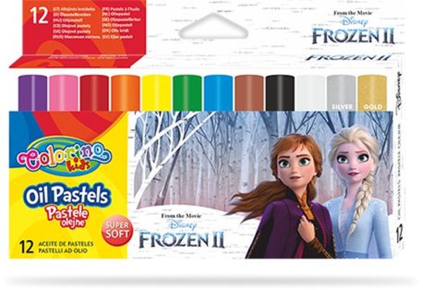 Pastele olejne colorino kids trójkątne 12 kolorów frozen