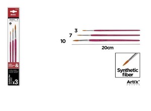 Pędzle syntetyczne okrągłe 3szt
