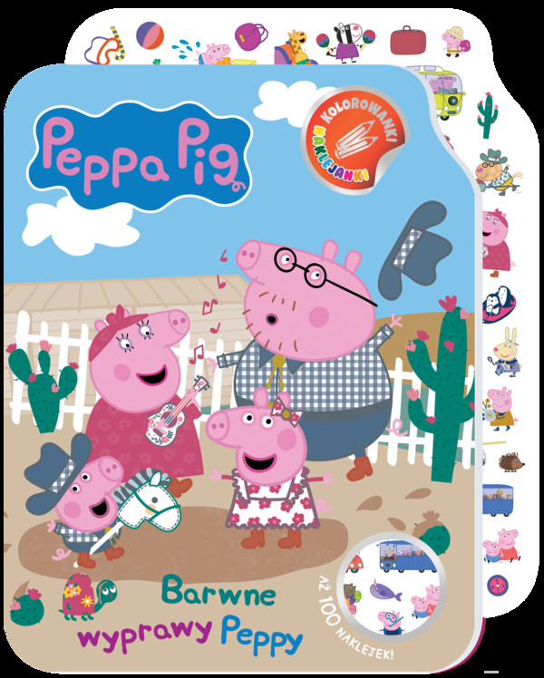 Peppa Pig Barwne wyprawy Peppy Kolorowanki - naklejanki część 2