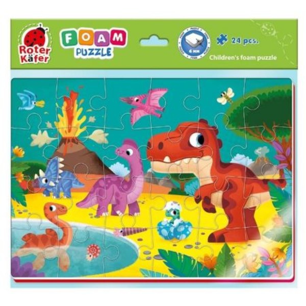 Puzzle piankowe Zabawne obrazki Dinozaury 24 elementy