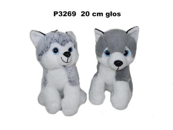 Pies husky z głosem 20 cm