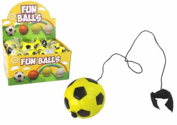Piłka nożna na gumce 6 cm żółta