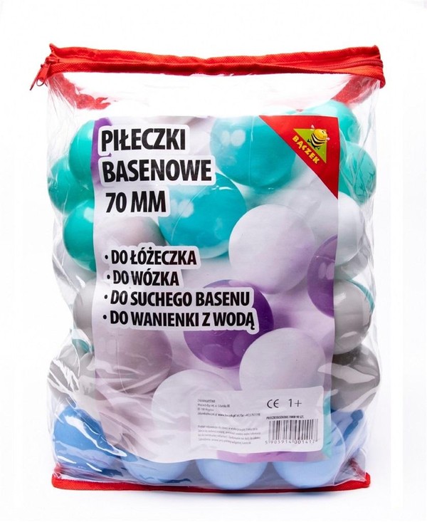 Piłki basenowe 7cm 70 sztuk