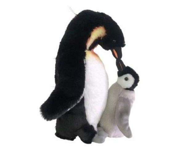 Pingwin z młodym 28 cm