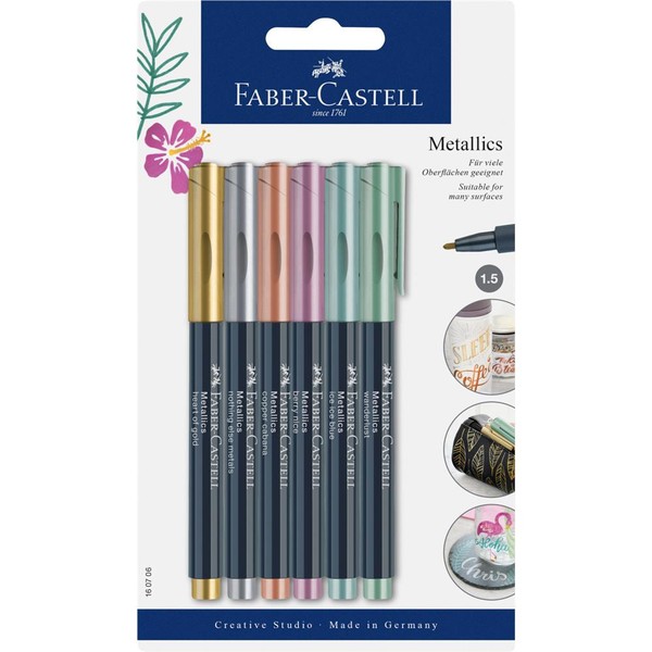 Pisaki Faber-Castell metaliczne 6 kolorów