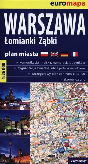 Plan miasta. Warszawa Łomianki Ząbki Skala: 1:26 000