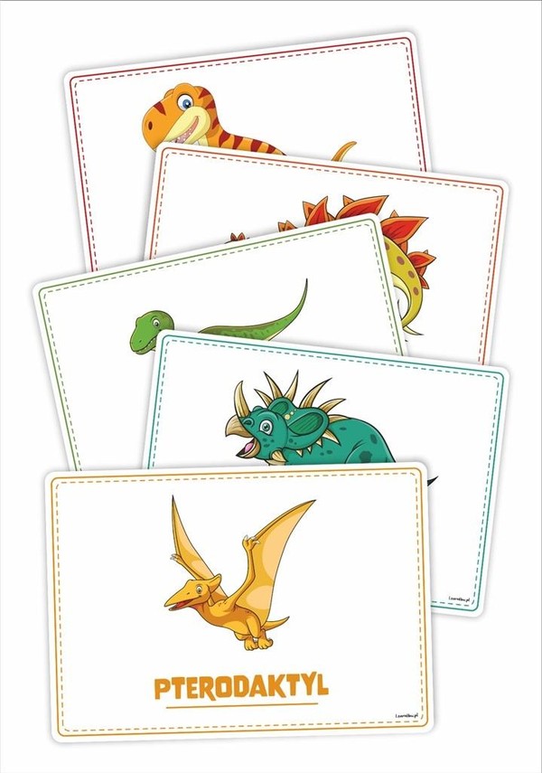 Dinozaury 10 kart Plansze edukacyjne A4