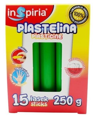 Plastelina zielona 15 lasek 250g