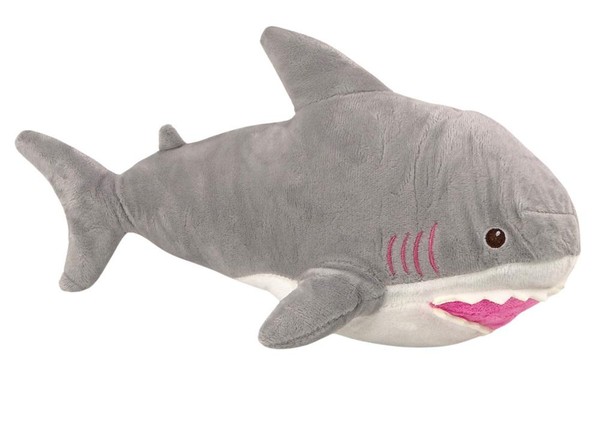 Pluszowy rekin 40 cm siwy