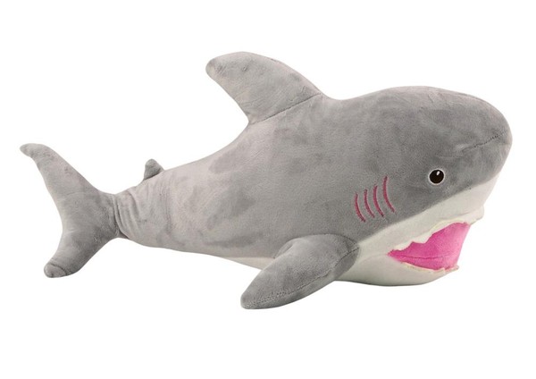 Pluszowy rekin 50 cm siwy