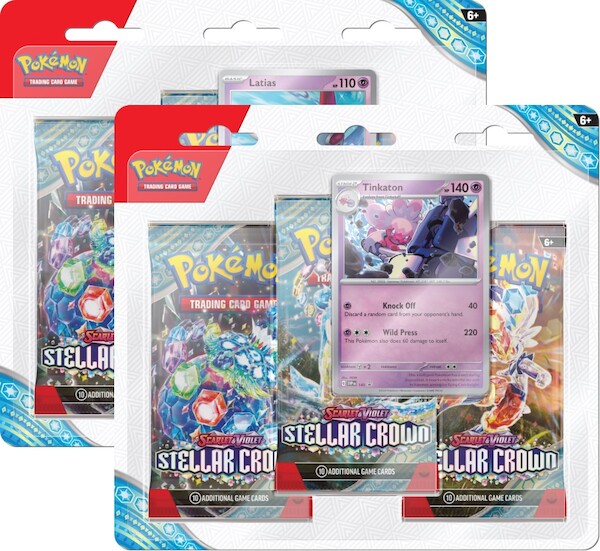 Gra Pokémon TCG: Scarlet & Violet - Stellar Crown - 3-Pack Blister Box (12)