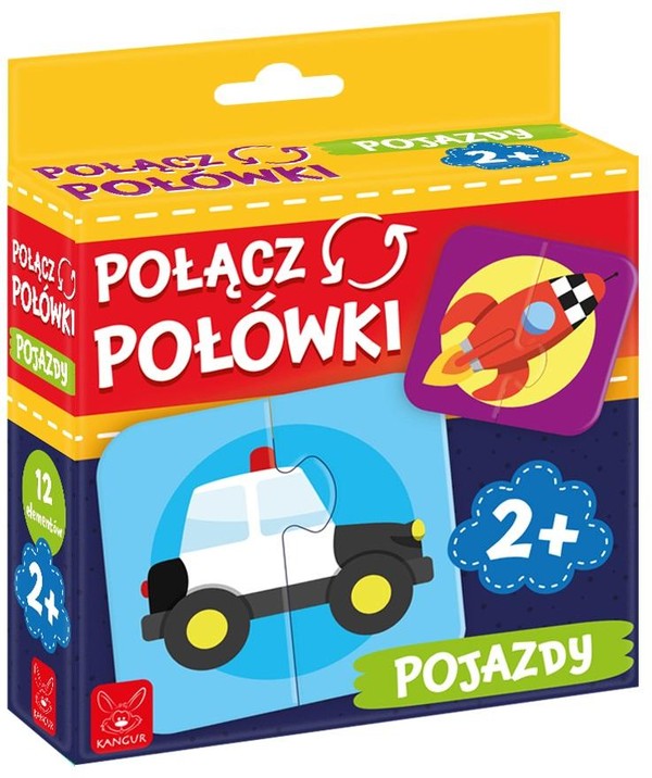 Puzzle Połącz połówki Pojazdy 12 elementów