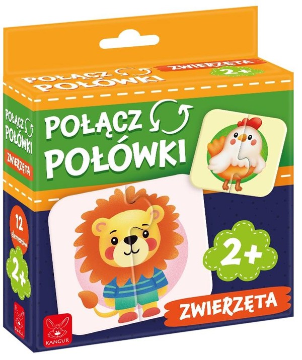 Puzzle Połącz połówki Zwierzęta 12 elementów