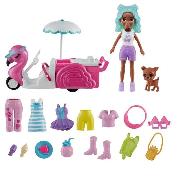 Polly Pocket Zestaw Flaming wózek z przekąskami HWP24