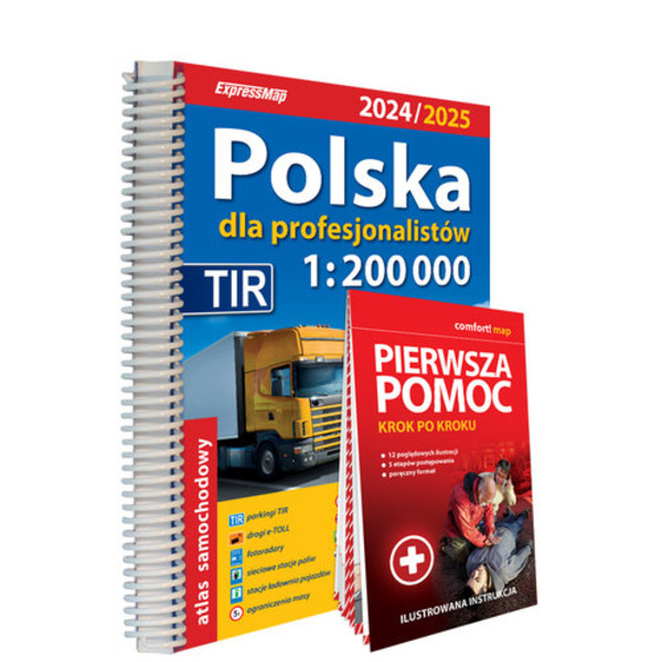 Polska dla profesjonalistów atlas samochodowy+instrukcja pierwszej pomocy 1:200 000