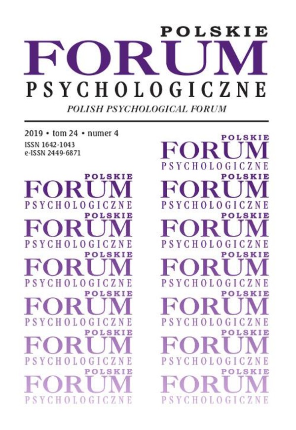 Polskie Forum Psychologiczne tom 24 numer 4 - pdf