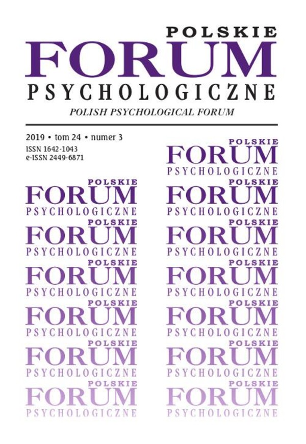 Polskie Forum Psychologiczne tom 24 numer 3 - pdf