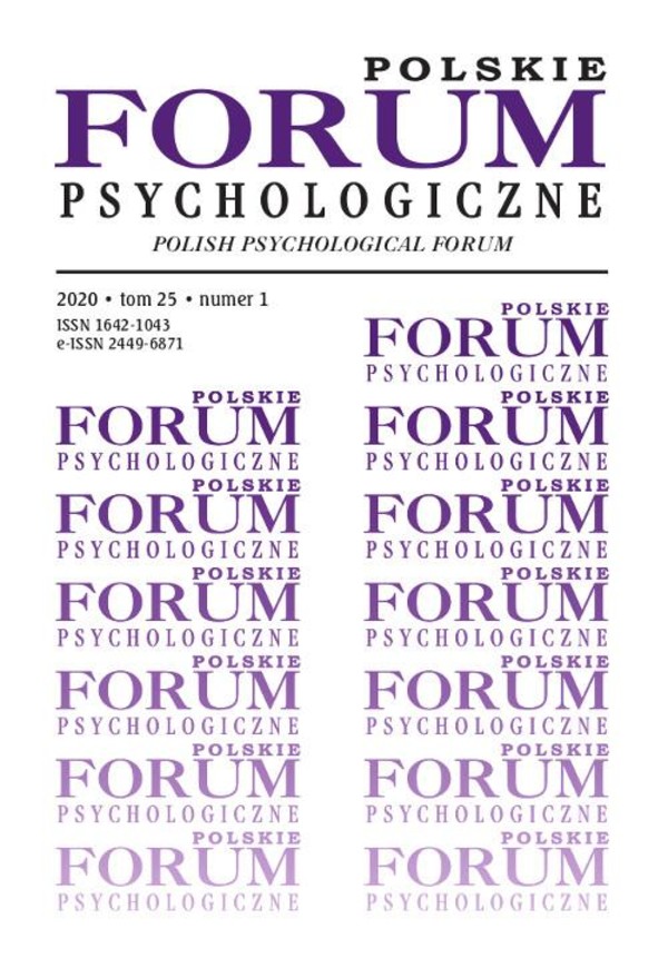 Polskie Forum Psychologiczne tom 25 numer 1 - pdf