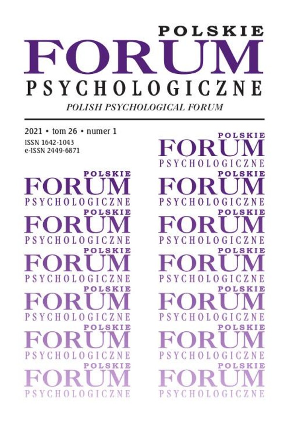 Polskie Forum Psychologiczne, tom 26 numer 1 - pdf