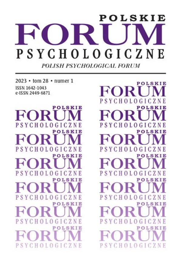 Polskie Forum Psychologiczne tom 28 numer 1 - pdf