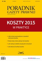 Okładka:Koszty 2015 w praktyce - PGP - PDF 