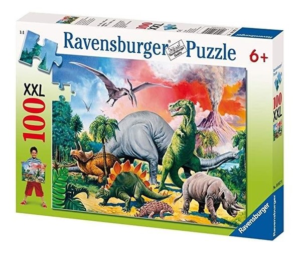 Puzzle POŚRÓD DINOZAURÓW 100 elementów