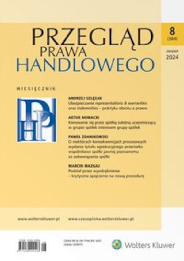 Przegląd Prawa Handlowego - Nr 8/2024 - pdf 384