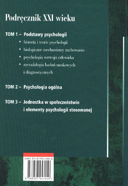 PSYCHOLOGIA. Podręcznik Akademicki, Tom 1: PODSTAWY PSYCHOLOGII / Jan ...