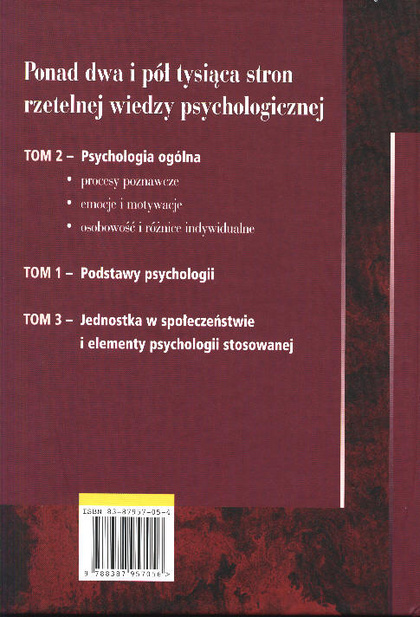 PSYCHOLOGIA. Podręcznik Akademicki, Tom 2: Psychologia Ogólna / Jan ...