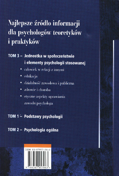 PSYCHOLOGIA. Podręcznik Akademicki, Tom 3: Jednostka W Społeczeństwie I ...