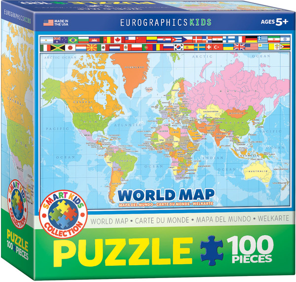 Puzzle Smartkids Mapa Świata 100 elementów