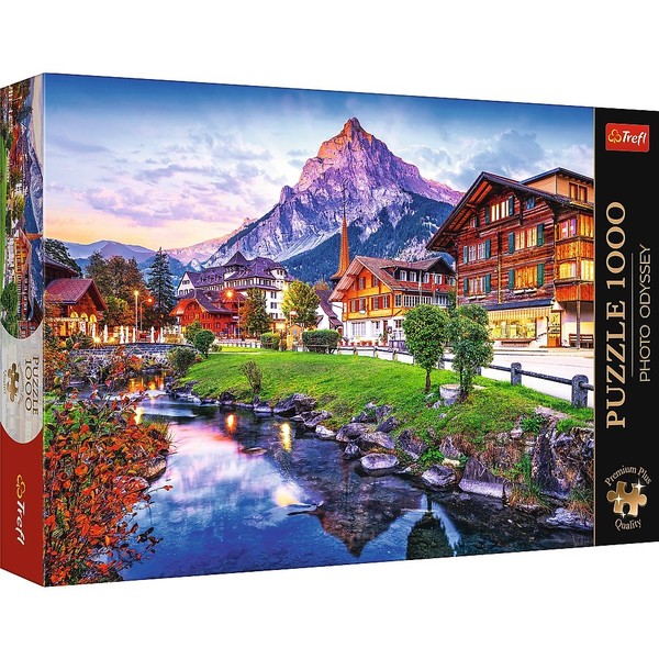 Puzzle Premium Plus Quality Alpejskie miasteczko, Szwajcaria 1000 elementów