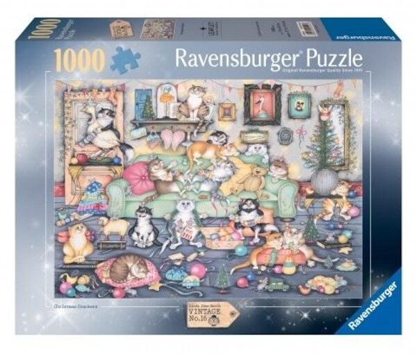 Puzzle Łobuziarskie koty w święta 1000 elementów