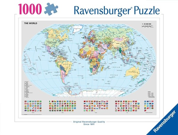 Puzzle Polityczna mapa świata 1000 elementów