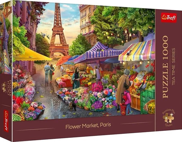 Puzzle Premium Plus Targ kwiatowy Paryż 1000 elementów