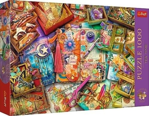 Puzzle Premium Plus Tea Time Biurko dziennikarza 1000 elementów