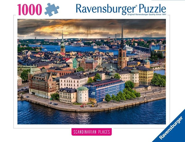 Puzzle Skandynawskie miasto widok 1000 elementów